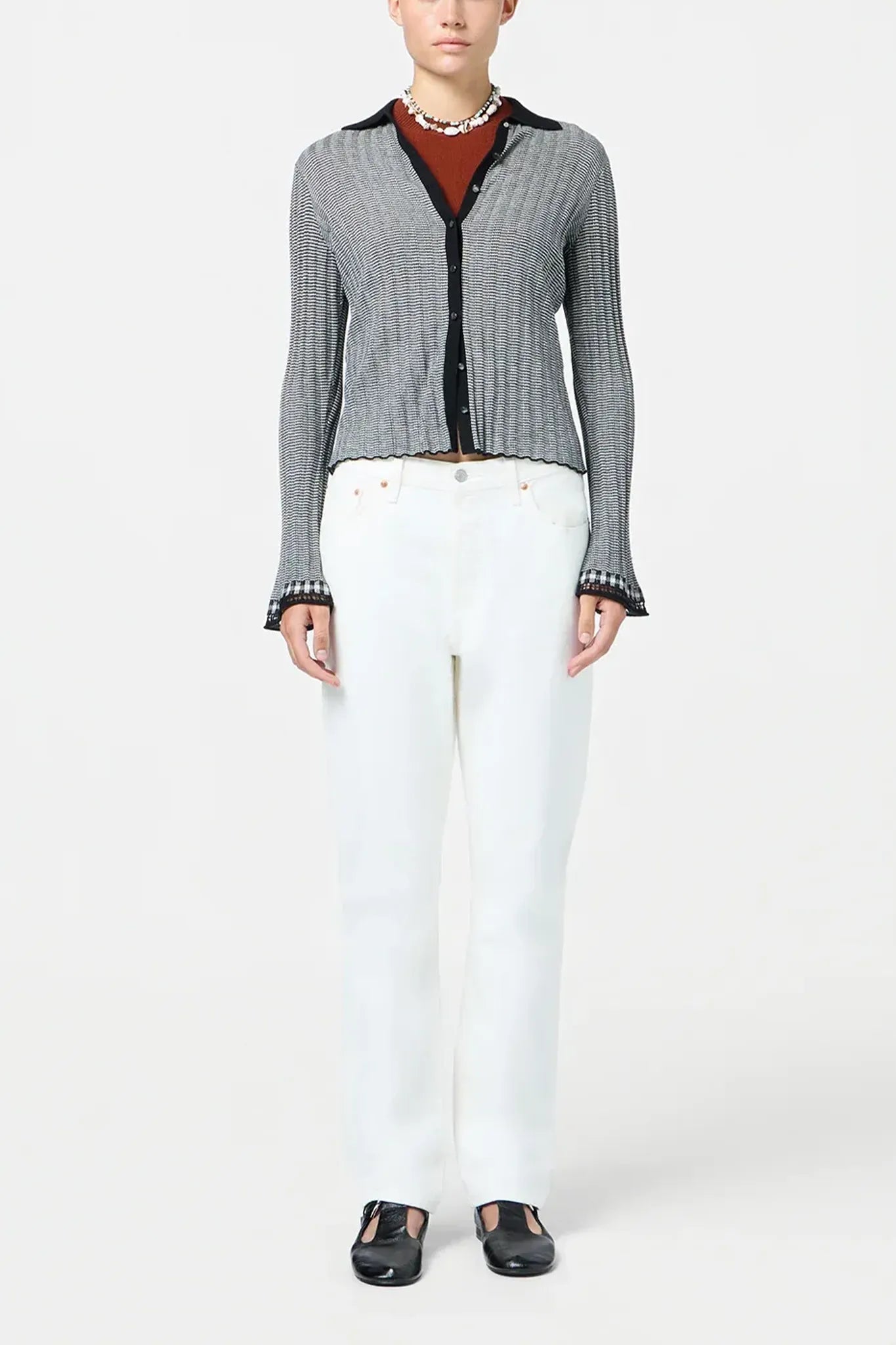 Shirt Fine Stripe in Black/Cream