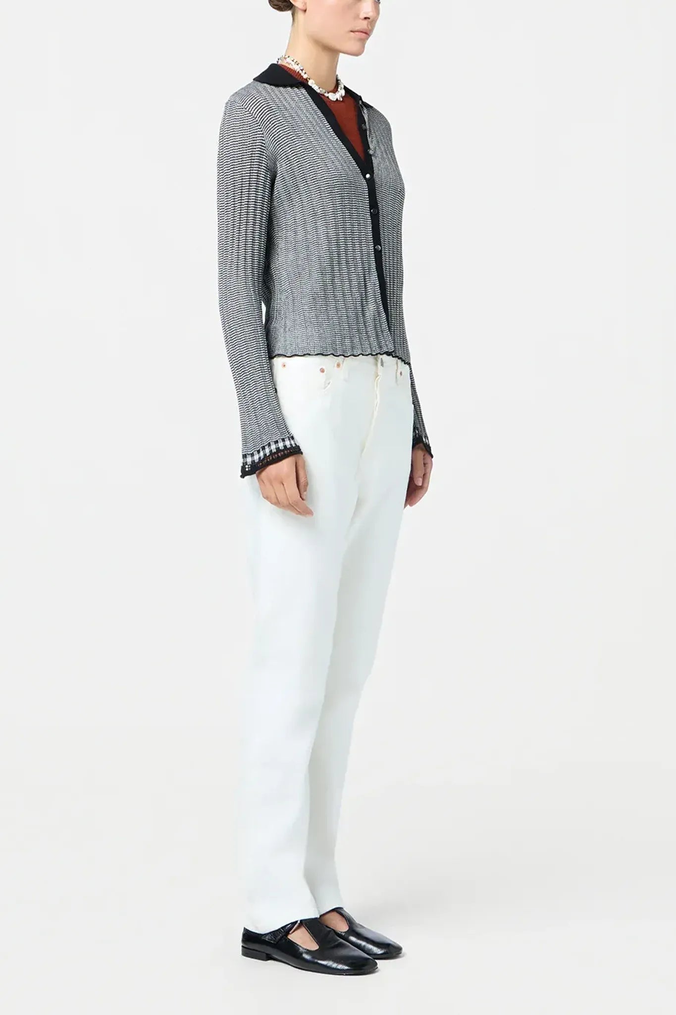 Shirt Fine Stripe in Black/Cream