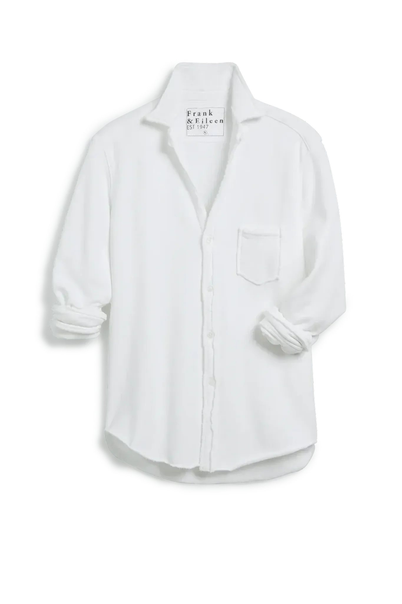 Sweat Shirt Eileen Relaxed Button Up in White