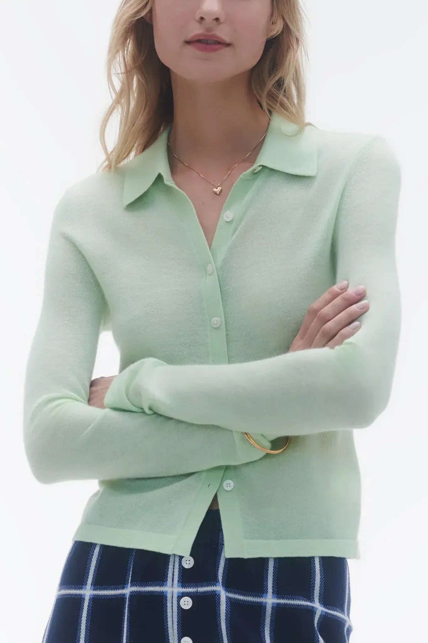 Cashmere Shirt Elle in Mint