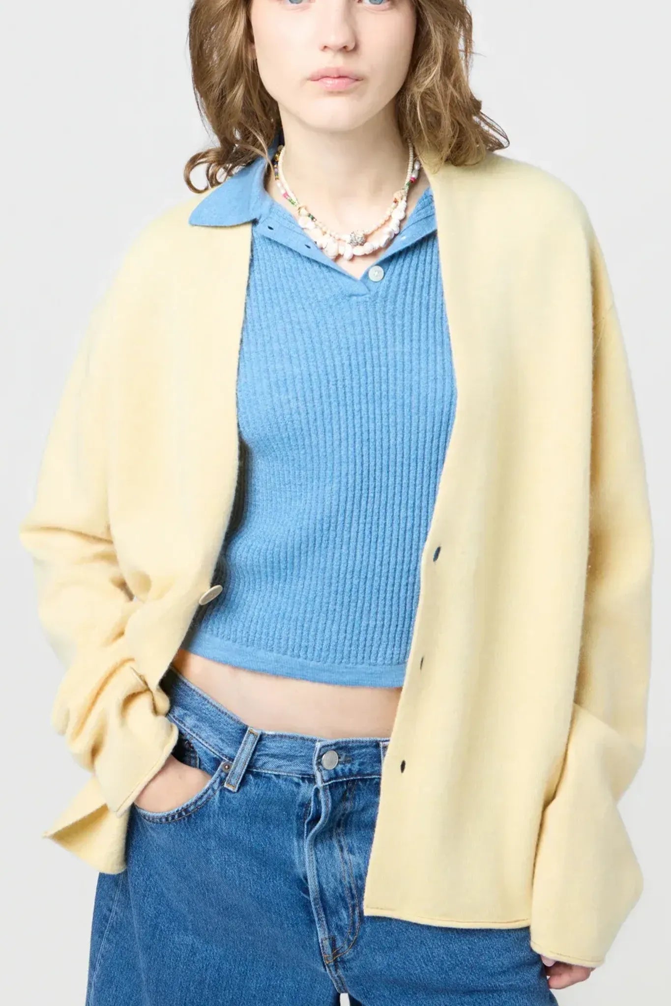 Strickjacke Everywear in Butter