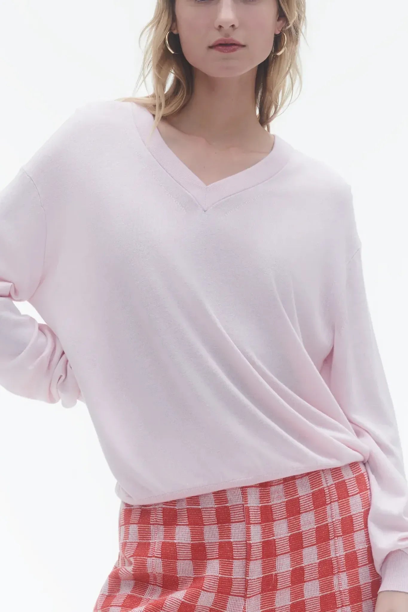Pullover The V in Powder Pink