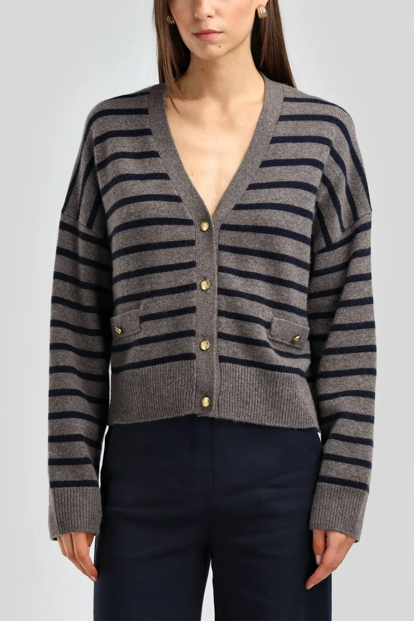 Cardigan Ramatuelle in Nougat-Navy