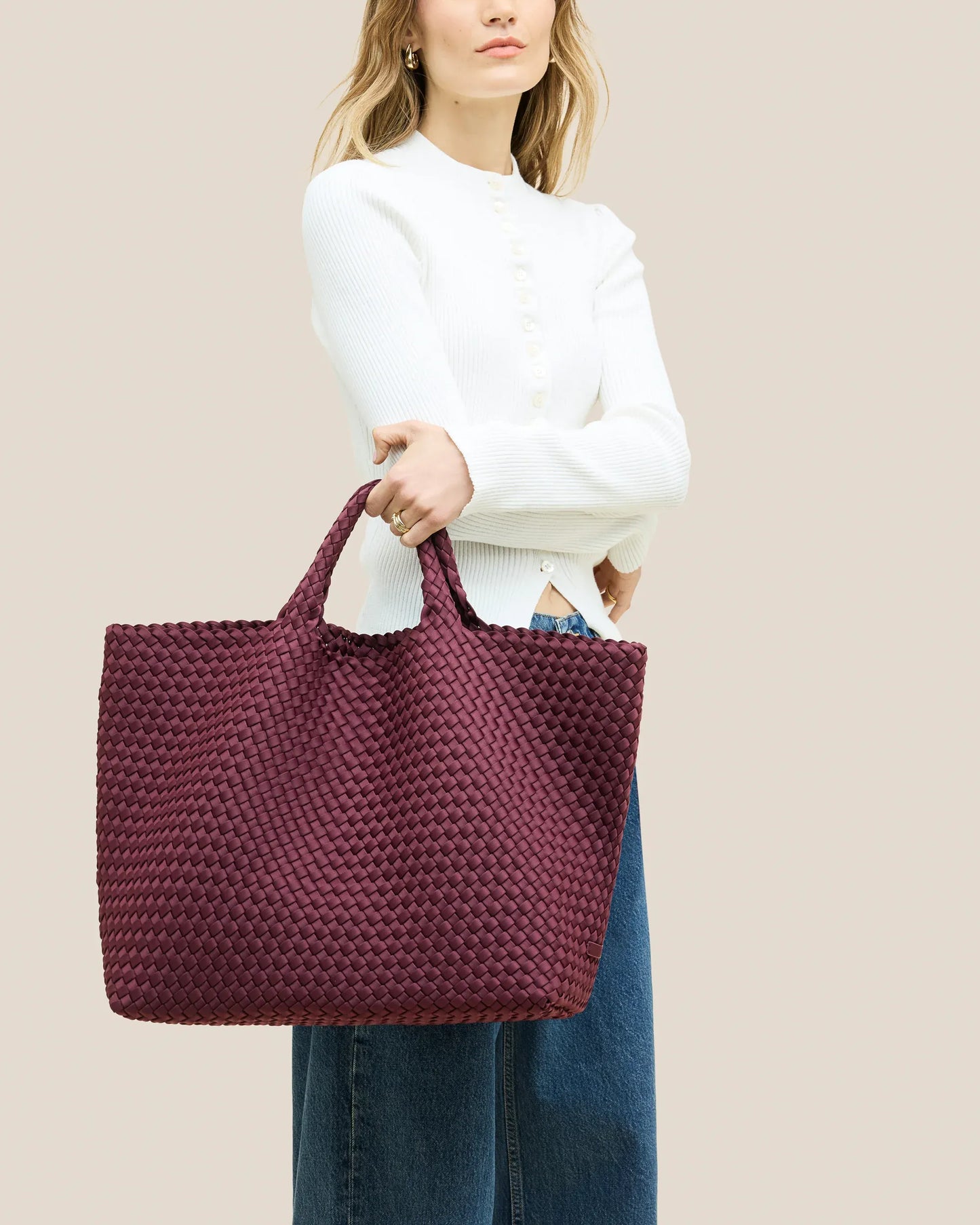 Handtasche St Barths Large Tote in Bordeaux