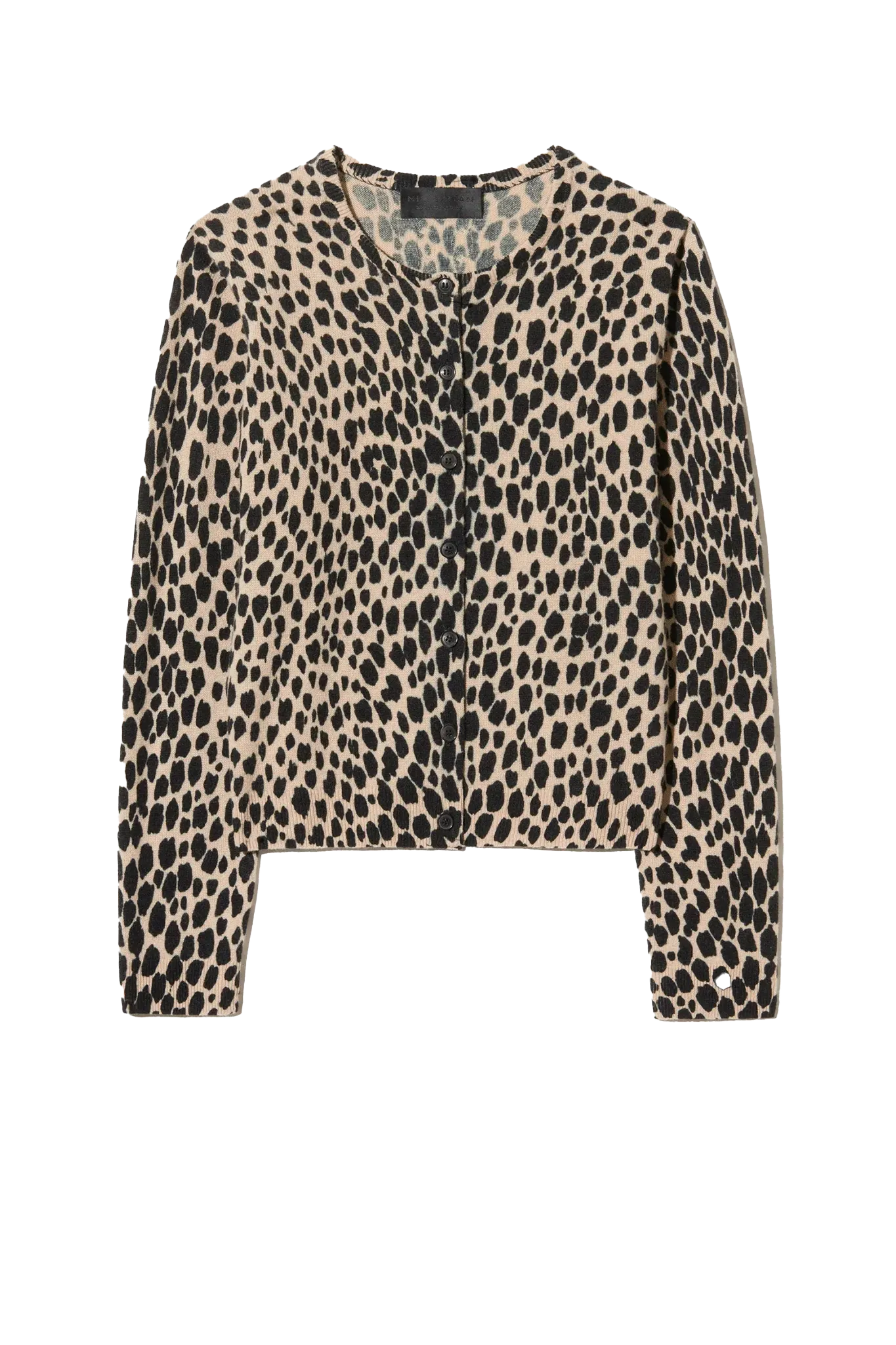 Cardigan Keelah Cashmere in Taupe/Black Cheetah