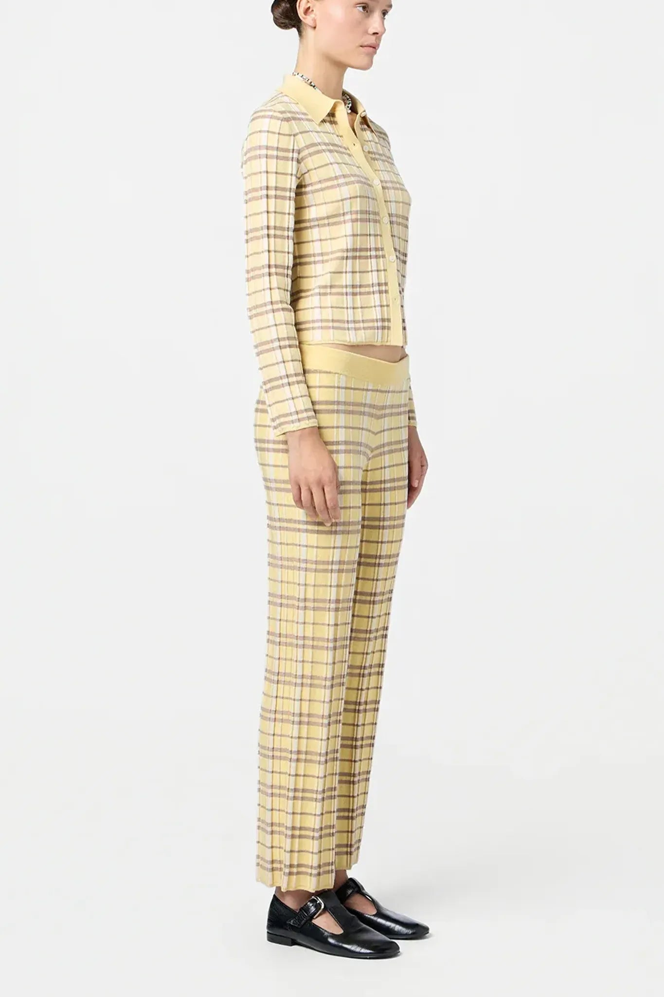 Hose Plaid Flare in Butter Combo