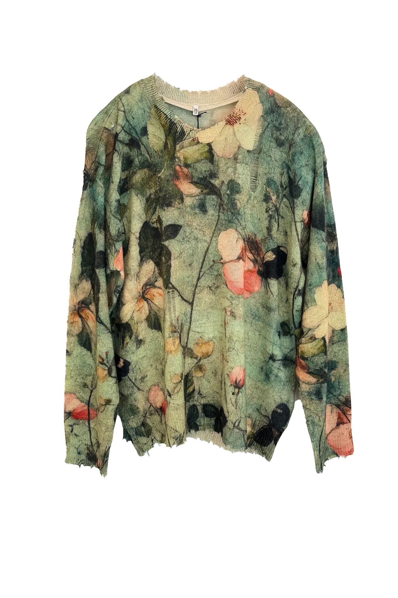 Sweater Boyfriend Printed in Turquoise Floral