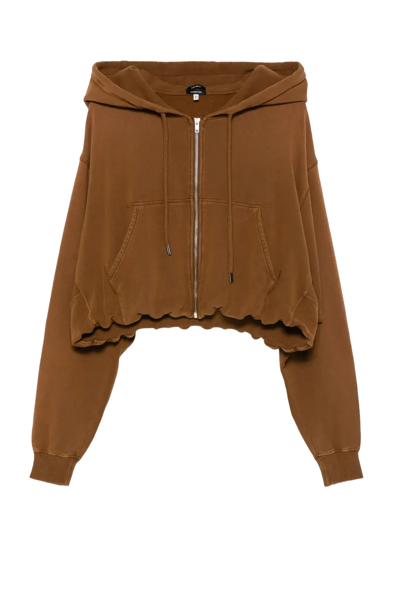 Hoodie Balloon Zip-Up in Light Brown