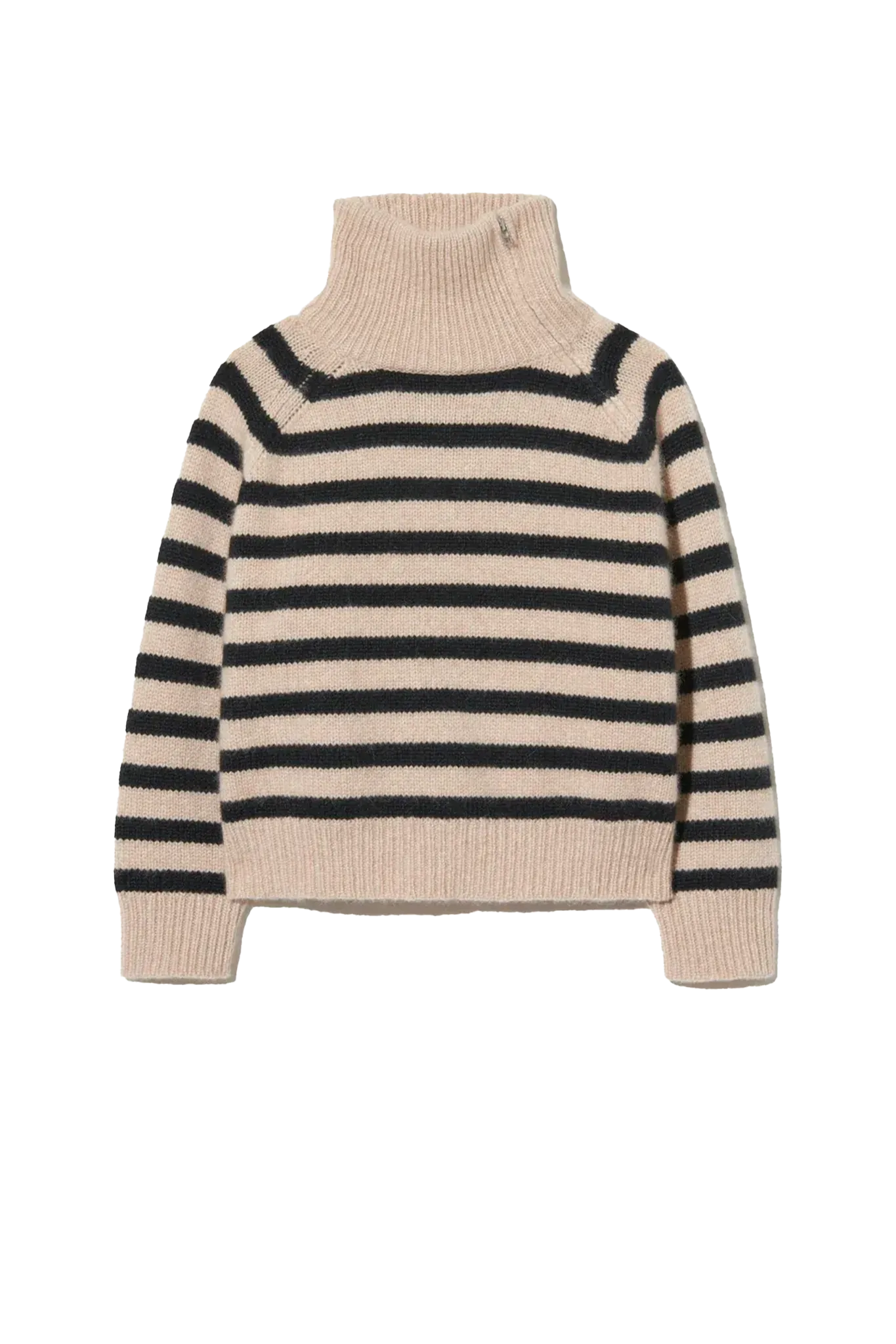 Cashmere Sweater Raelynn in Parchment/Black Stripe