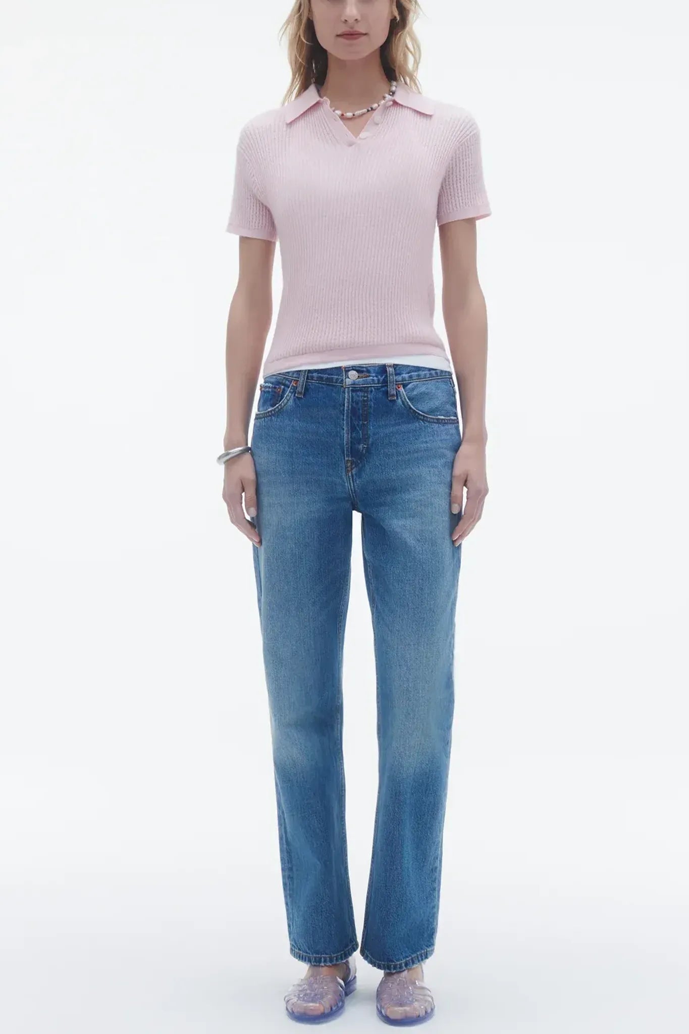 Polo Shrunken Cashmere  in Powder Pink