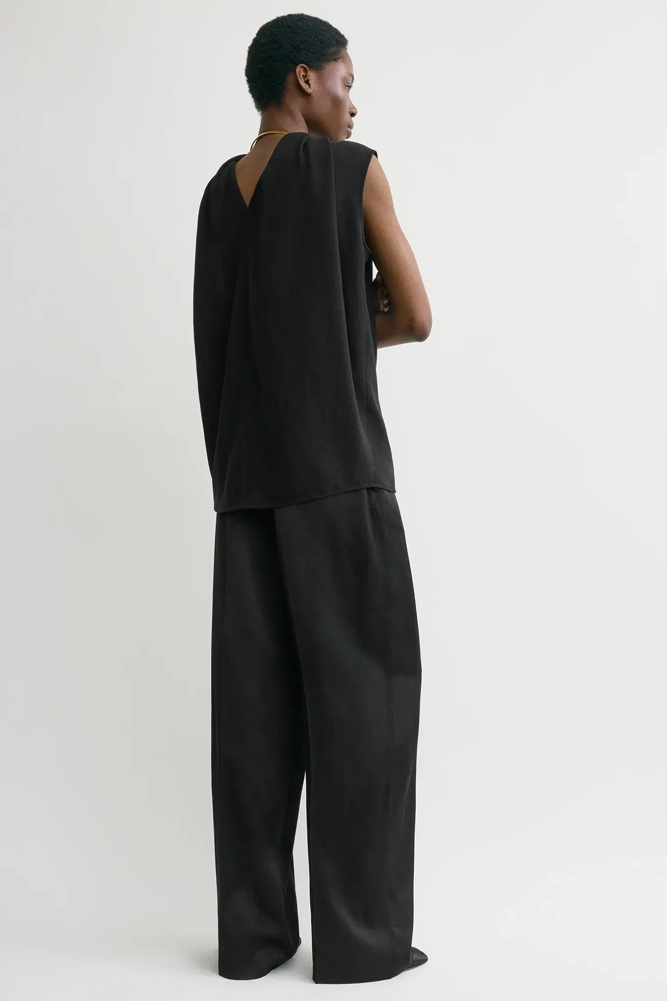 Bluse Cocoon Cape in Black