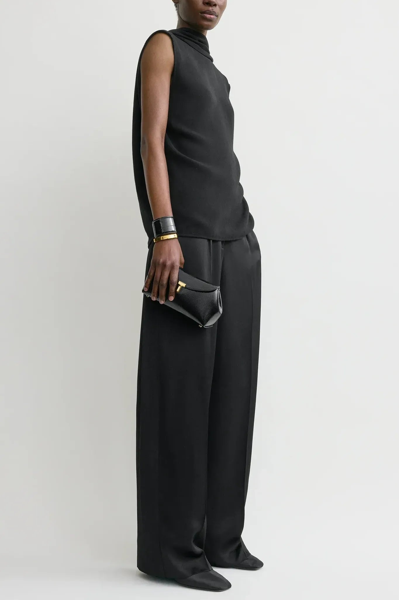 Bluse Cocoon Cape in Black