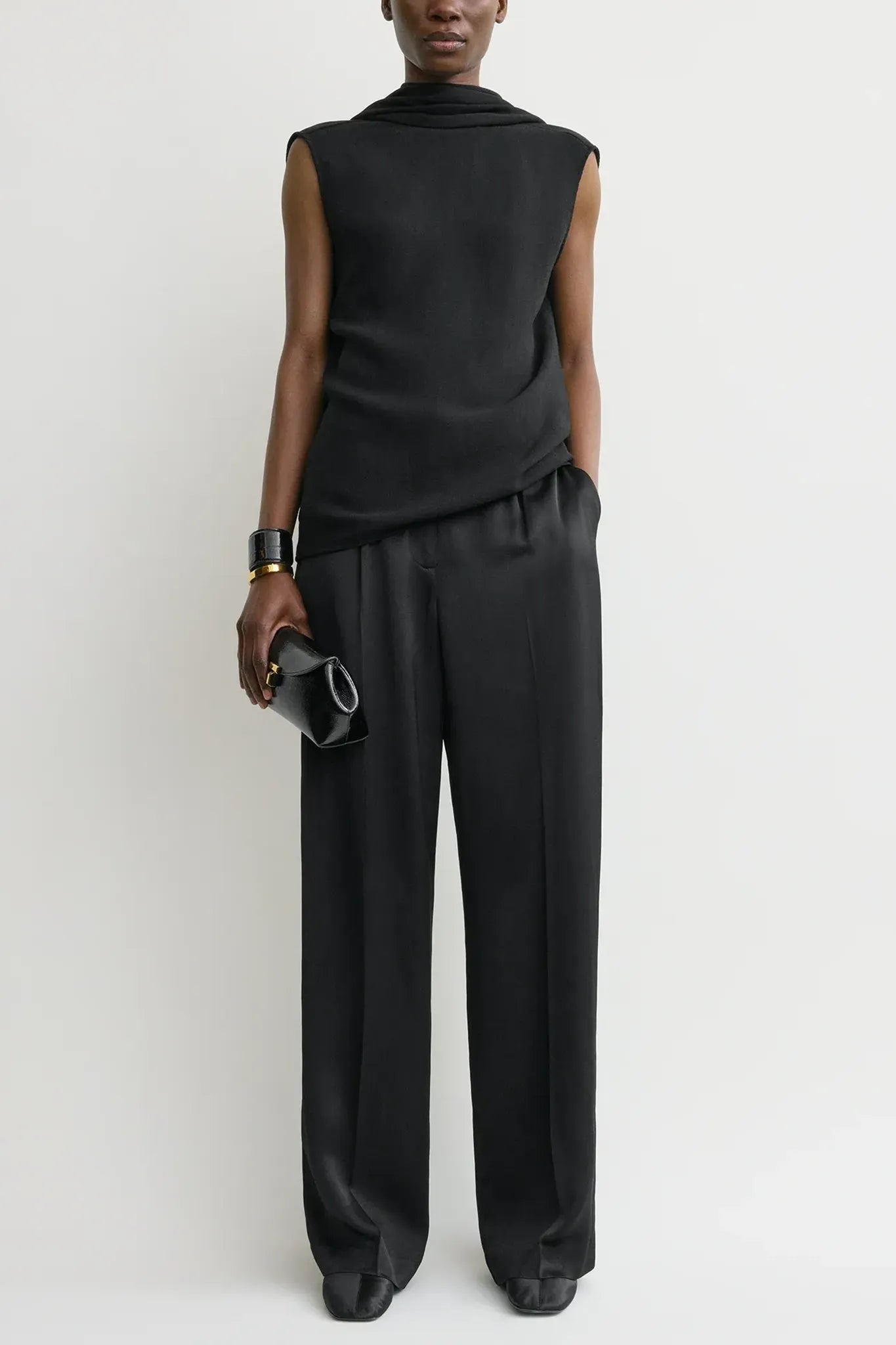 Bluse Cocoon Cape in Black