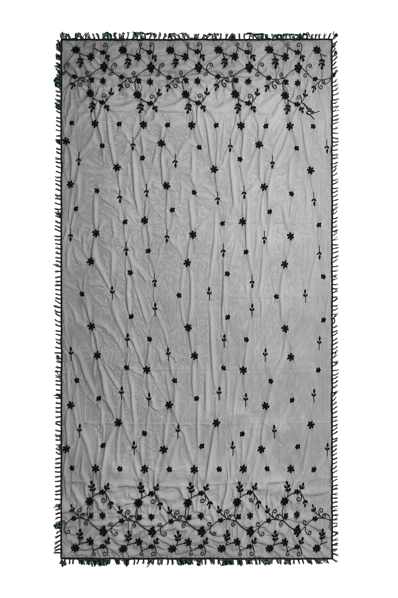 Schal Floral Tulle Shawl in Black