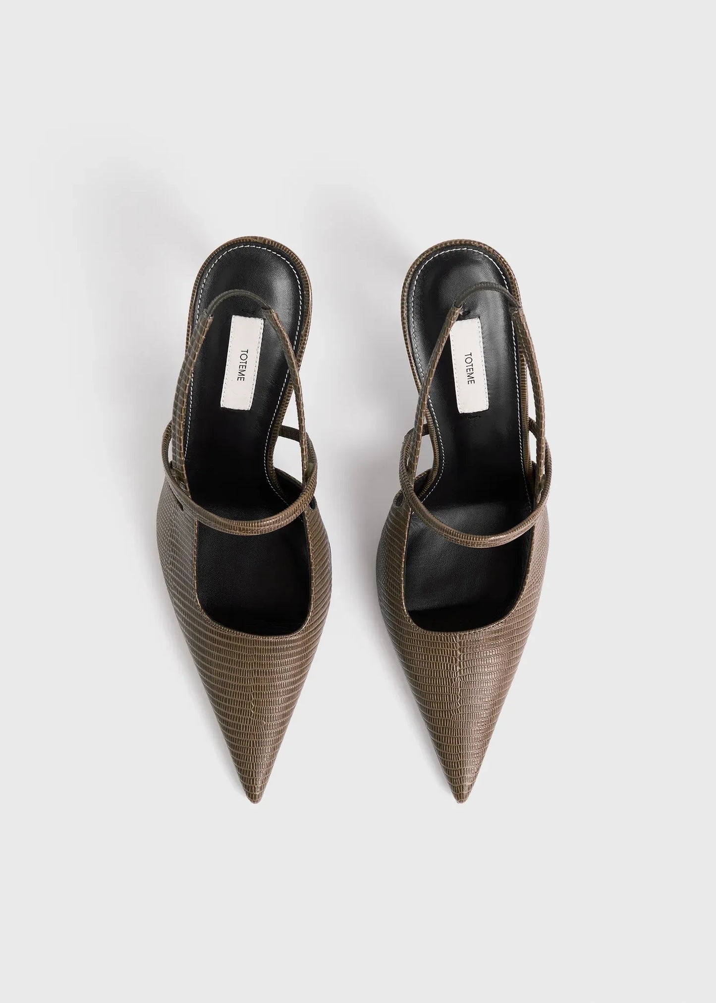 Pumps Lizard Embossed in Dark Olive