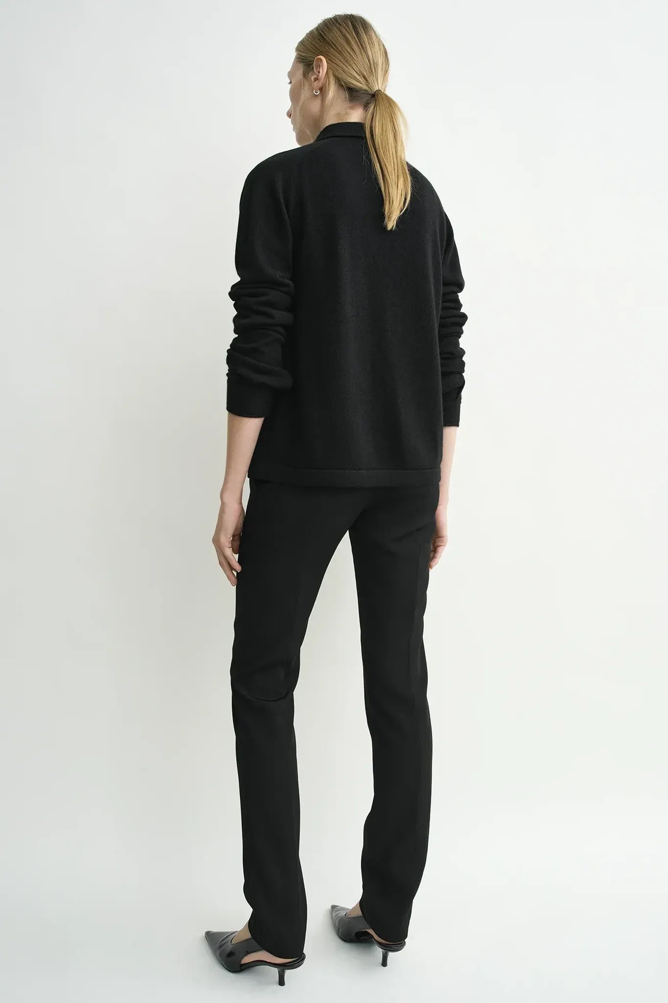 Cashmere Cardigan Raglan-Sleeve in Black