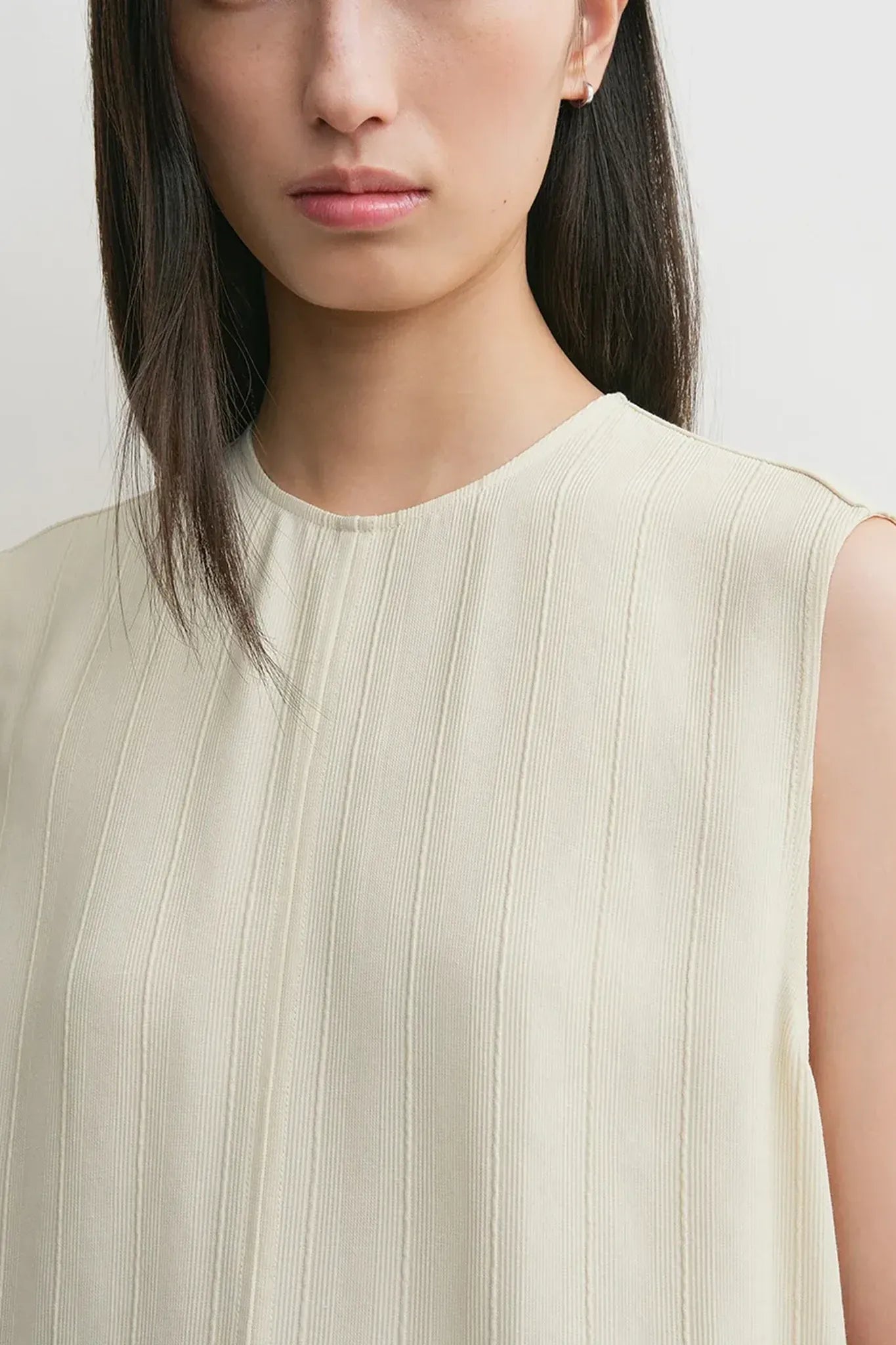 Top Woven Stripe in Ecru