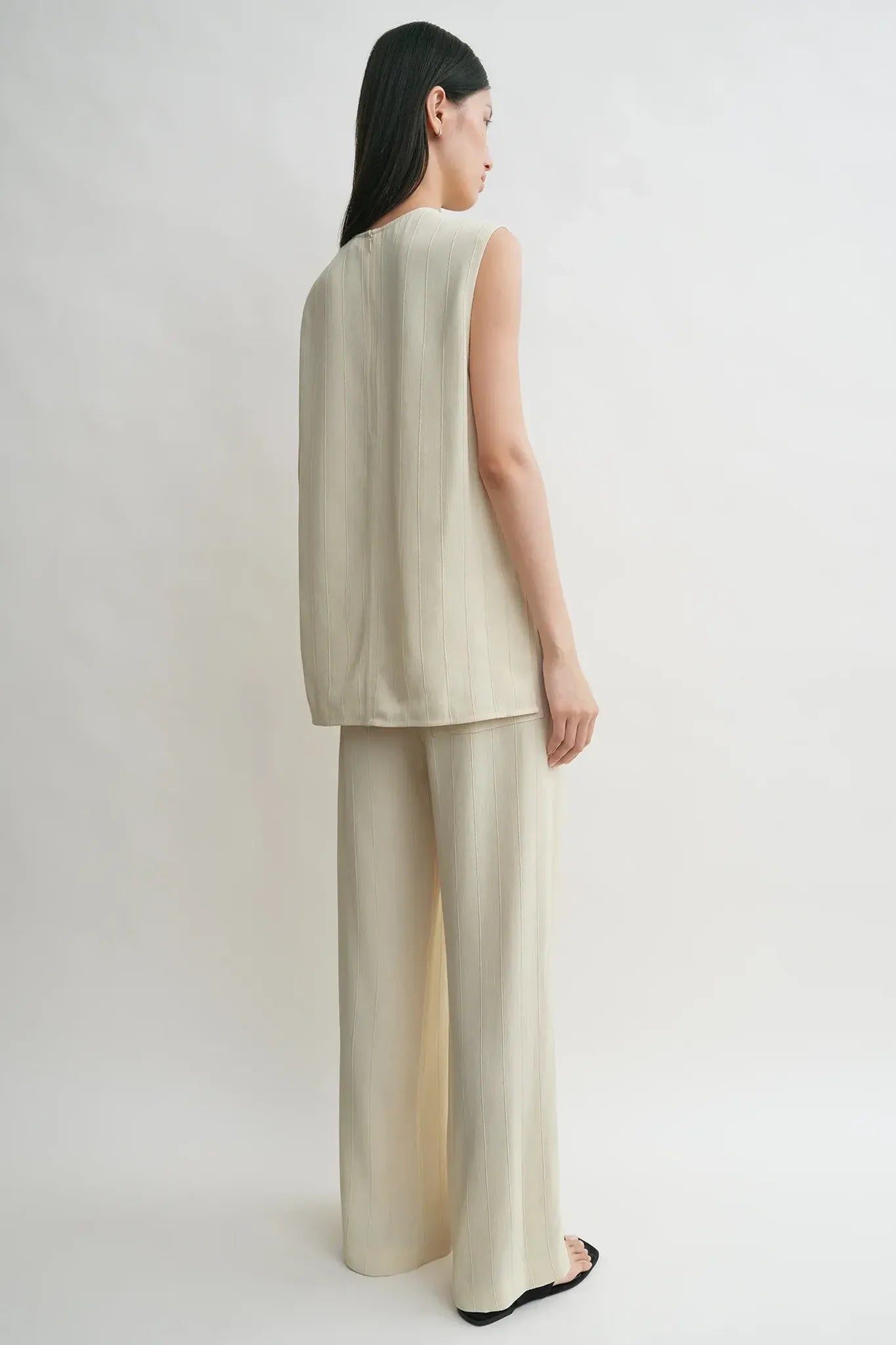 Top Woven Stripe in Ecru