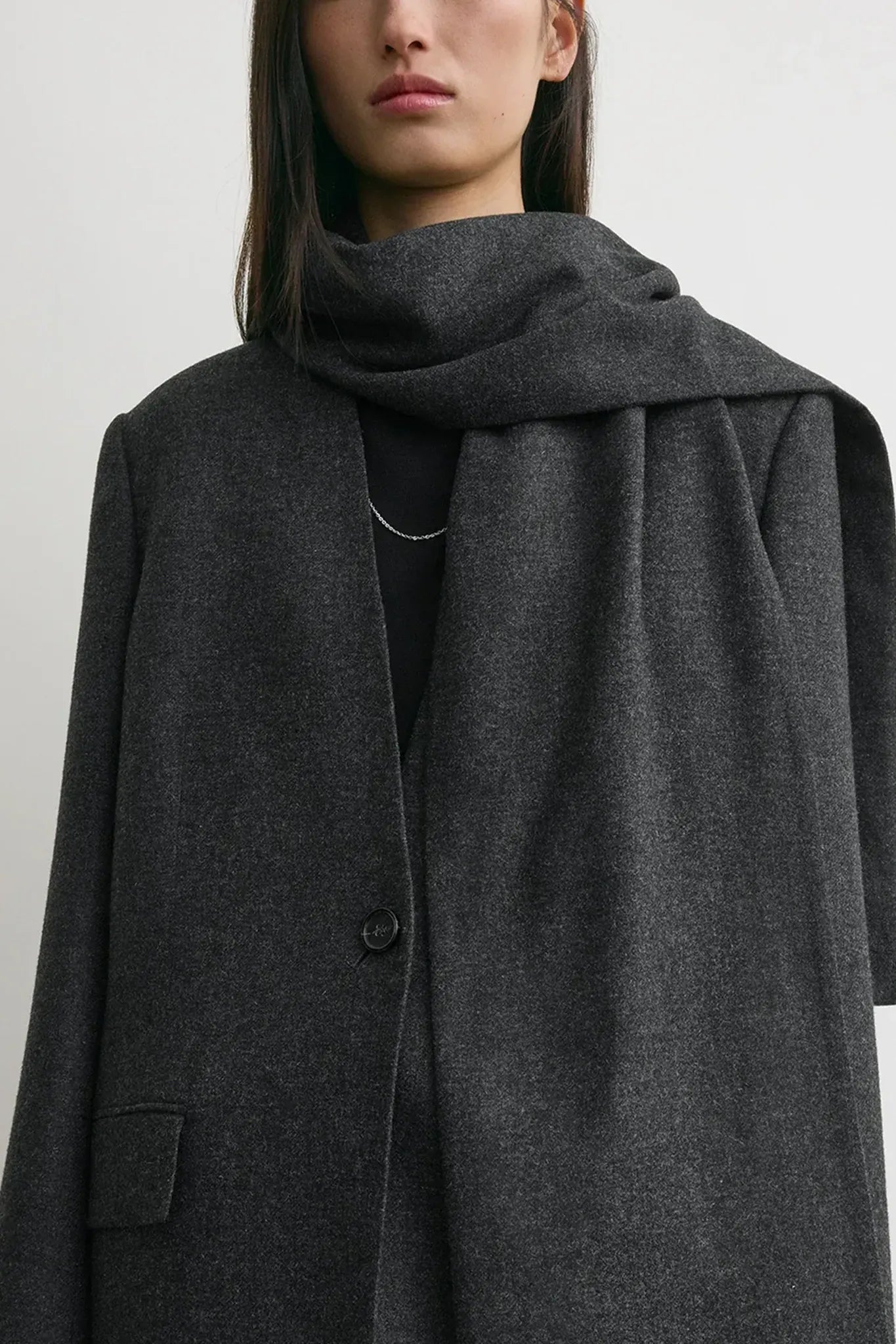 Blazer Scarf in Charcoal Melange