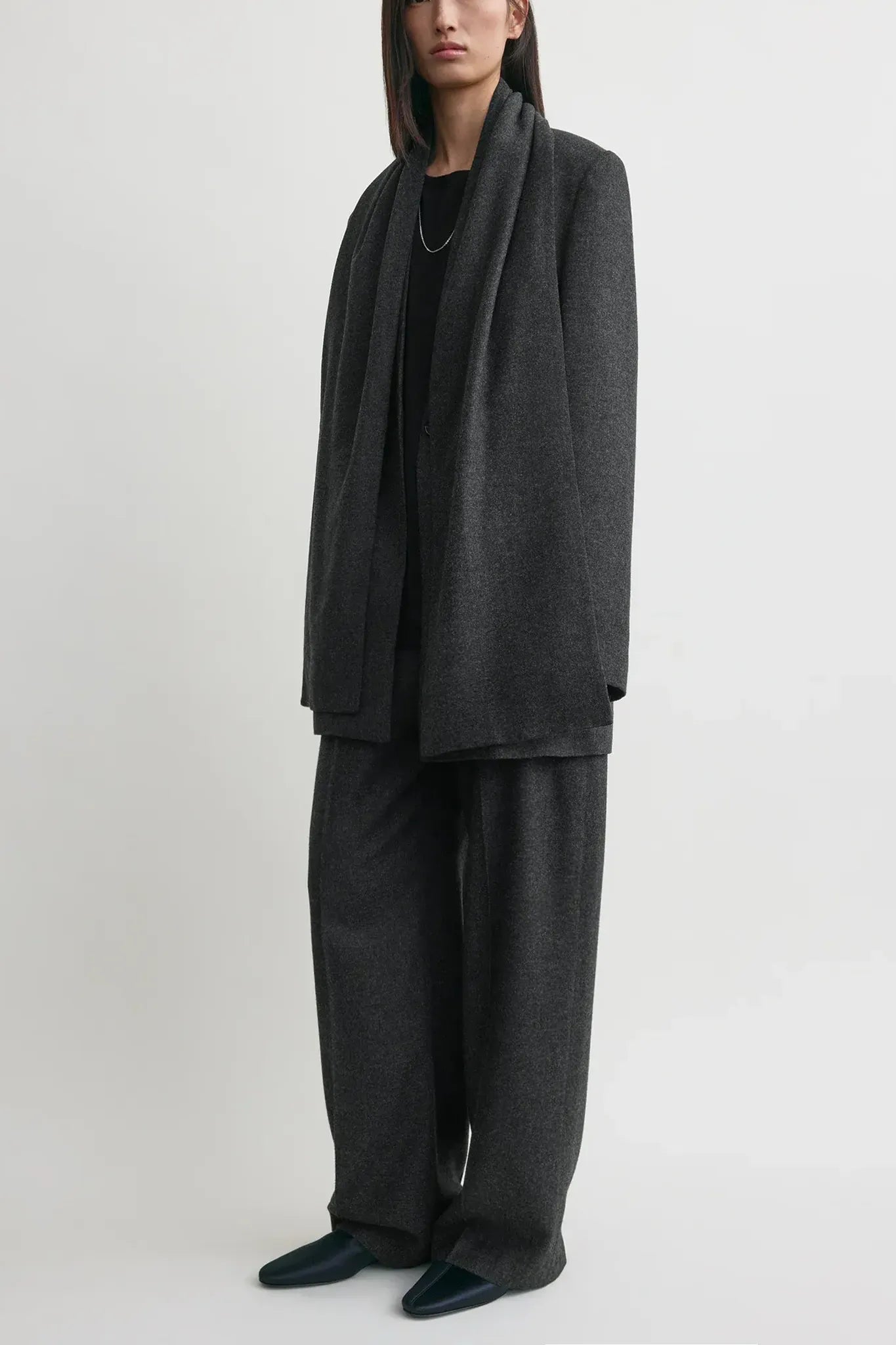 Blazer Scarf in Charcoal Melange