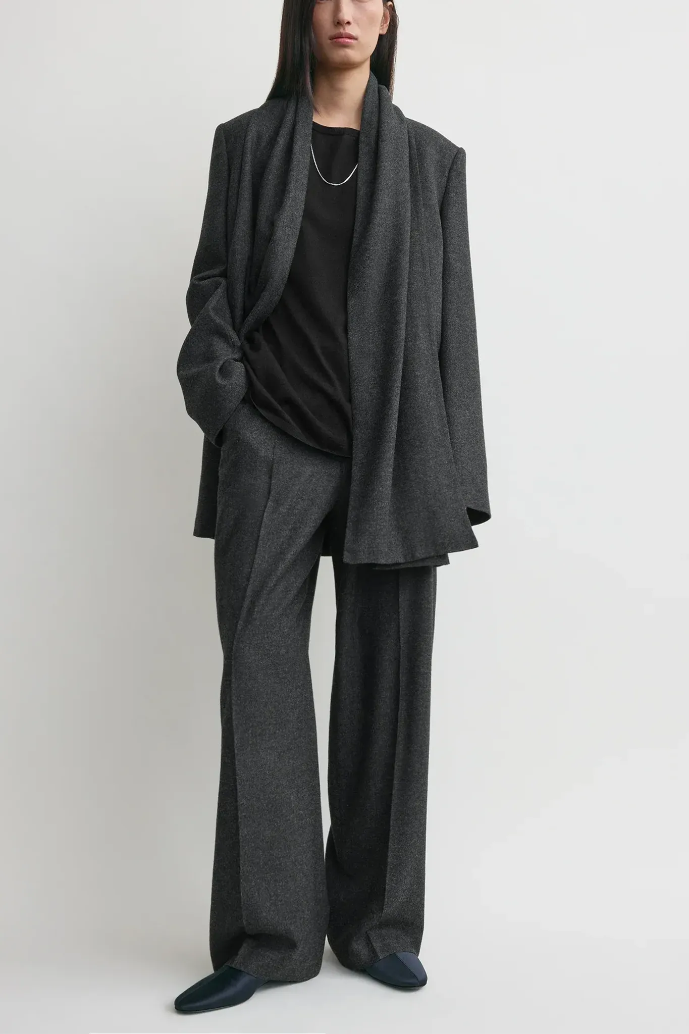 Blazer Scarf in Charcoal Melange