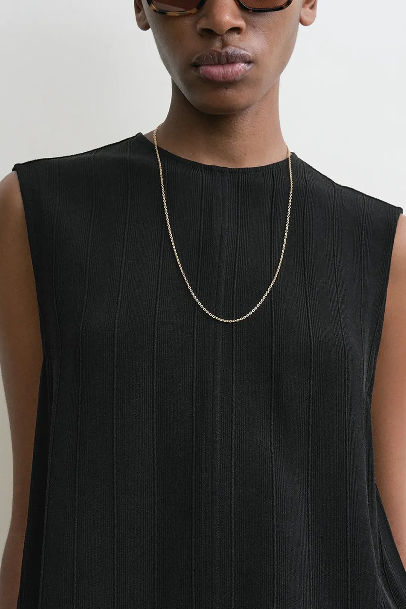 Top Woven Stripe in Black