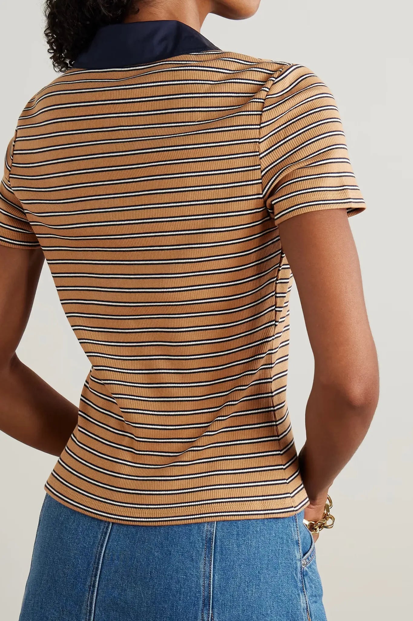 Top Kearney with Contrast Piping in Brown Multi