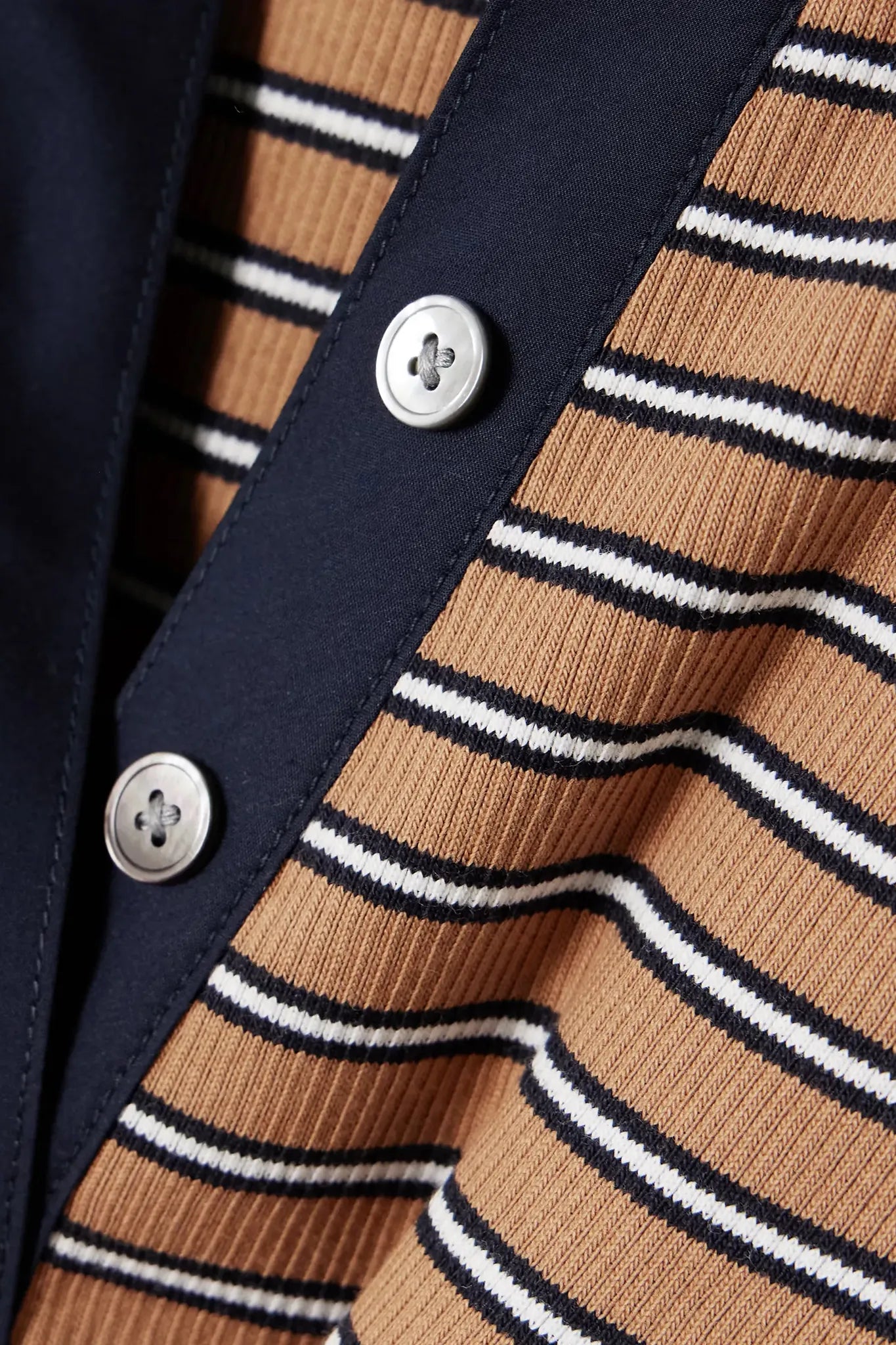 Top Kearney with Contrast Piping in Brown Multi