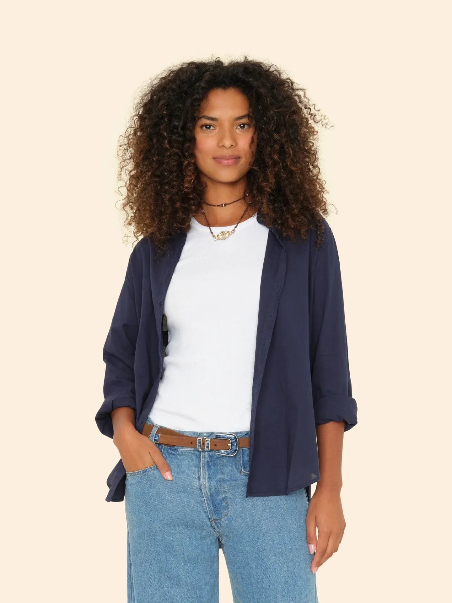 Bluse Beau Shirt in Navy