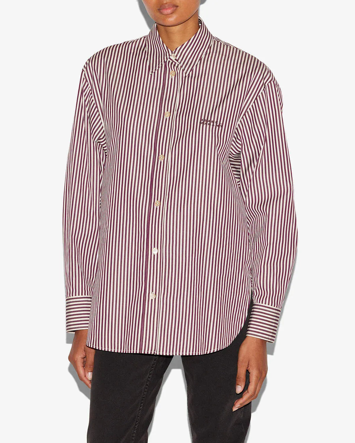 Hemd Fabrizia in Ecru/Burgundy