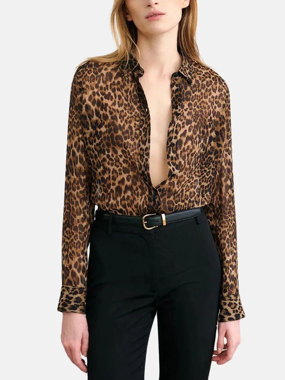 Bluse Gaia Slim in Vintage Leopard Print