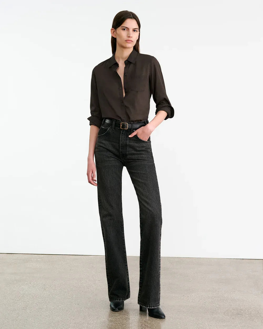 Shirt Cotton Voile NL in Chocolate Brown