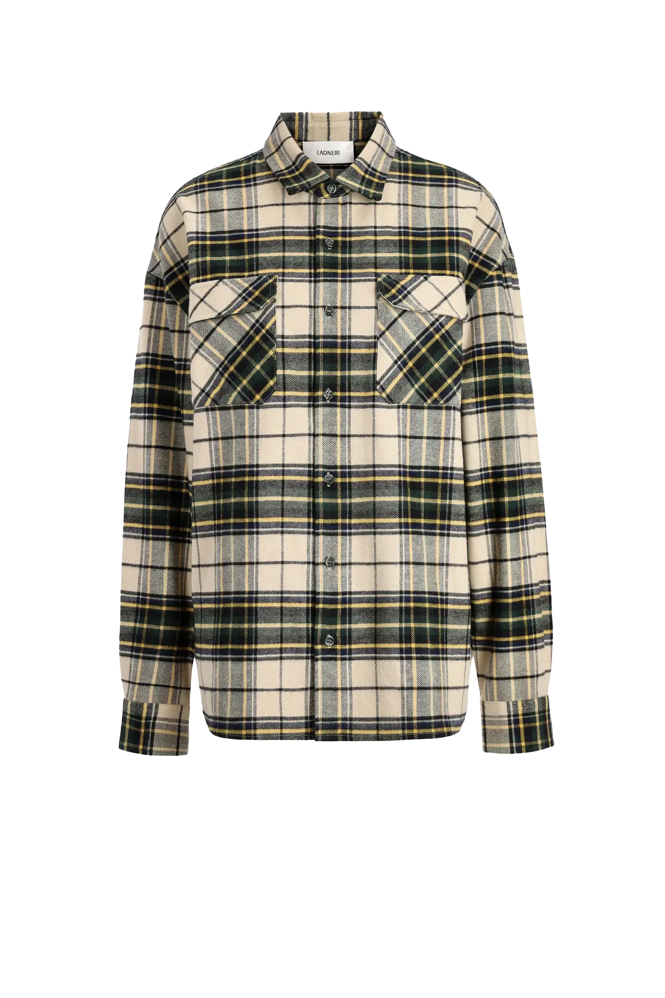 Shirt Nolan in Creme/Green
