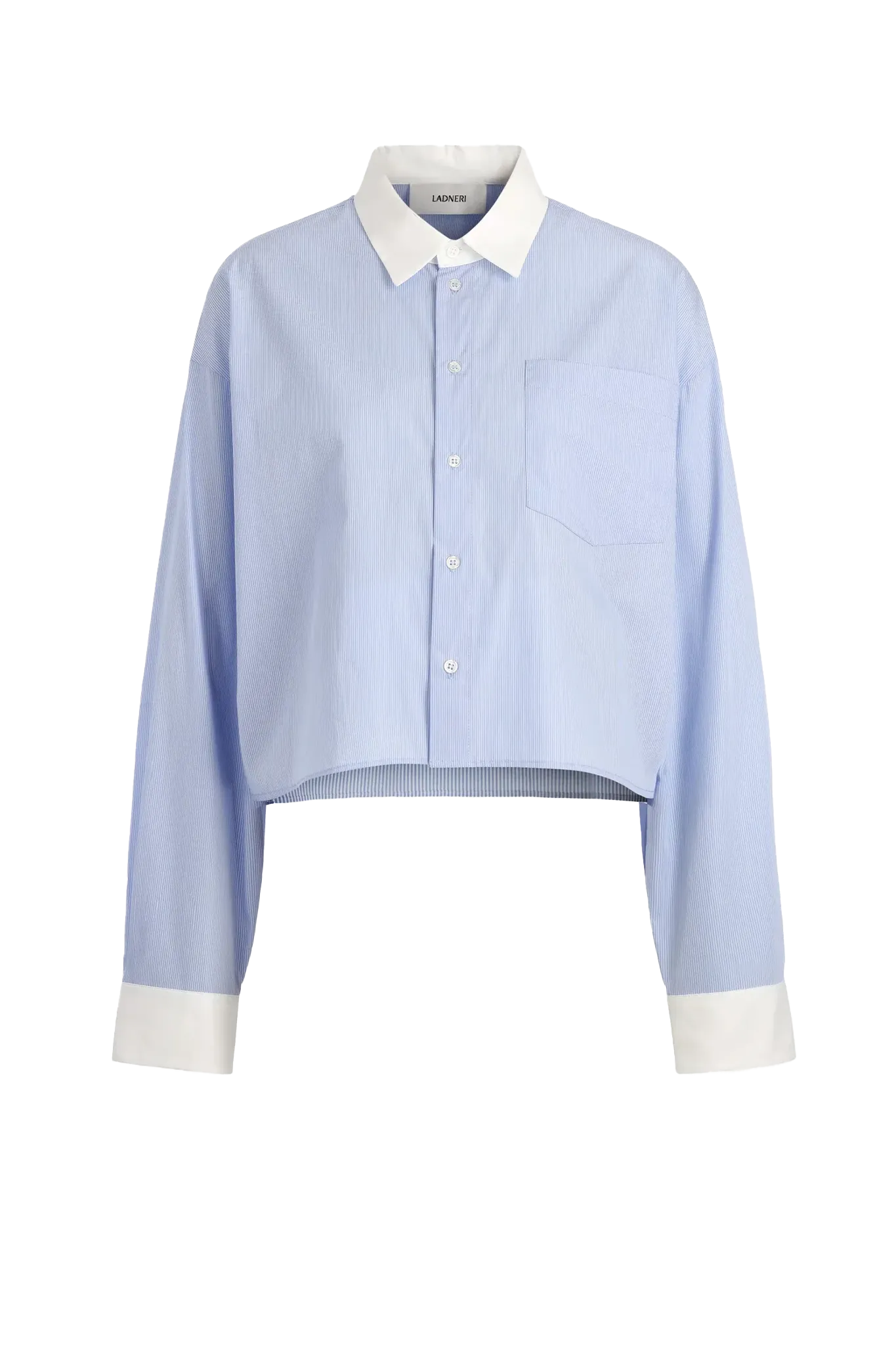 Bluse St.Germain cropped in Blue/White