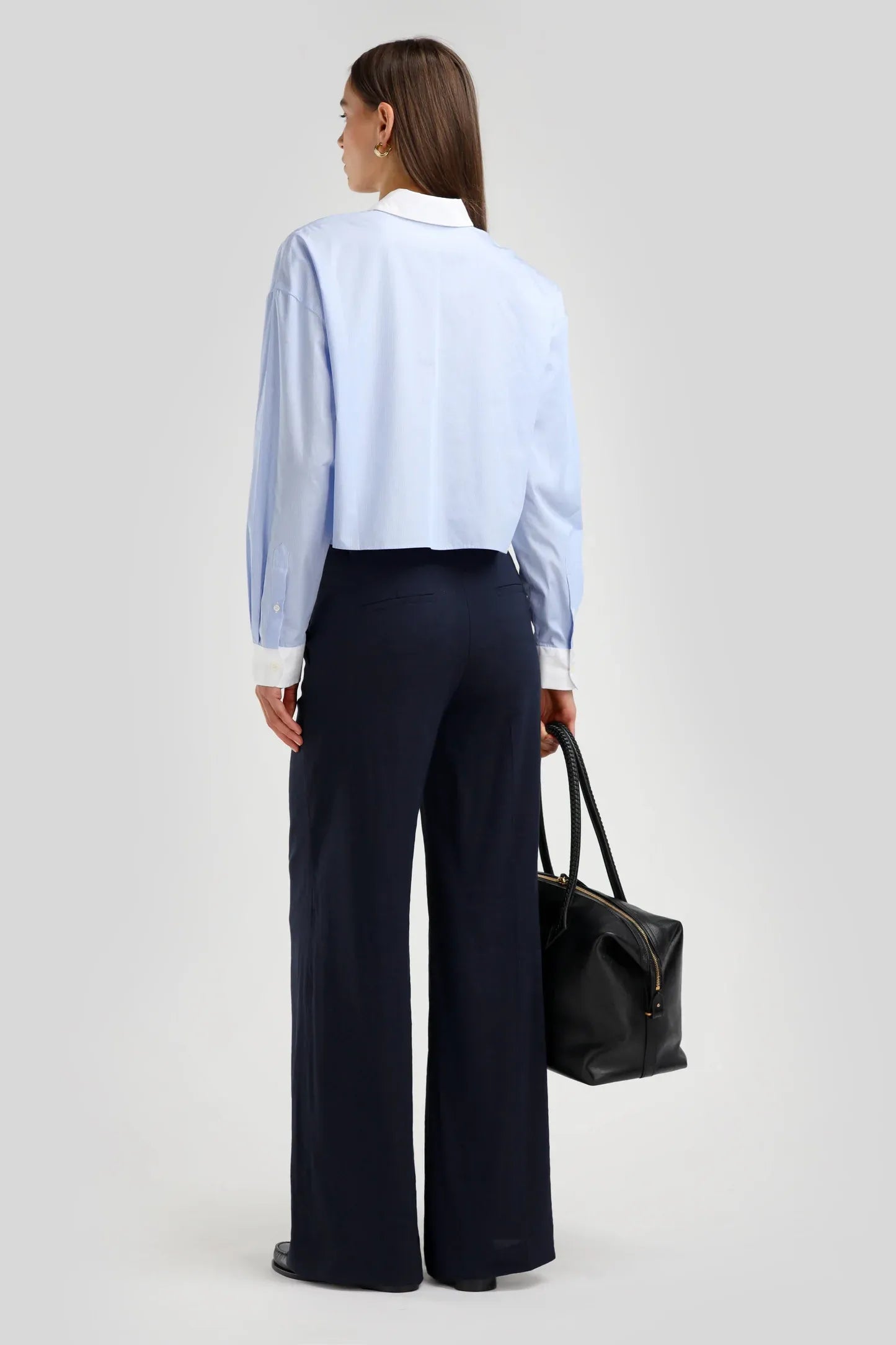 Bluse St.Germain cropped in Blue/White