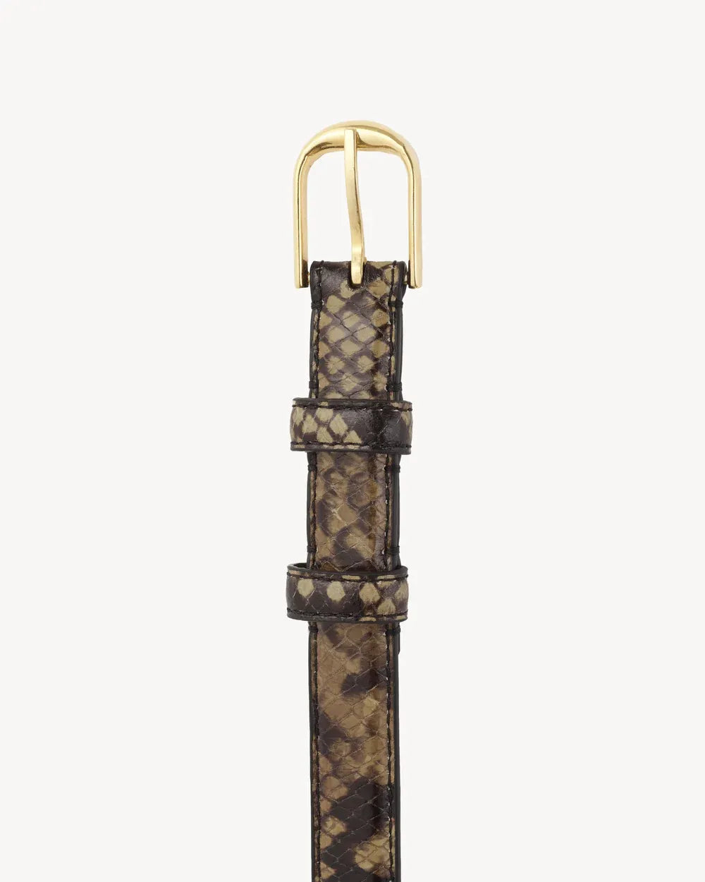 Gürtel Jane in Brown Snakeskin w/ Antique Gold