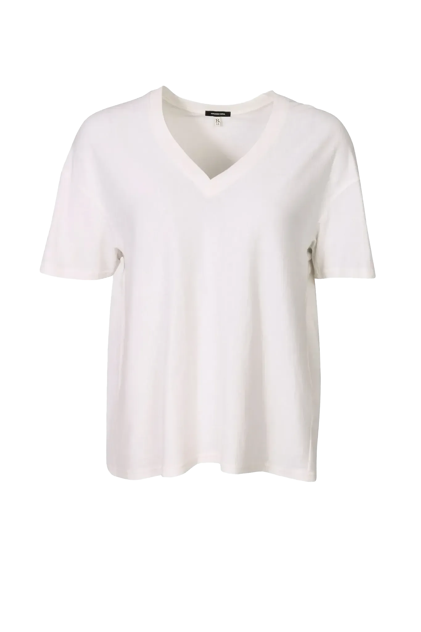 Shirt V-Neck Boxy Seamless-T in Cashmere White