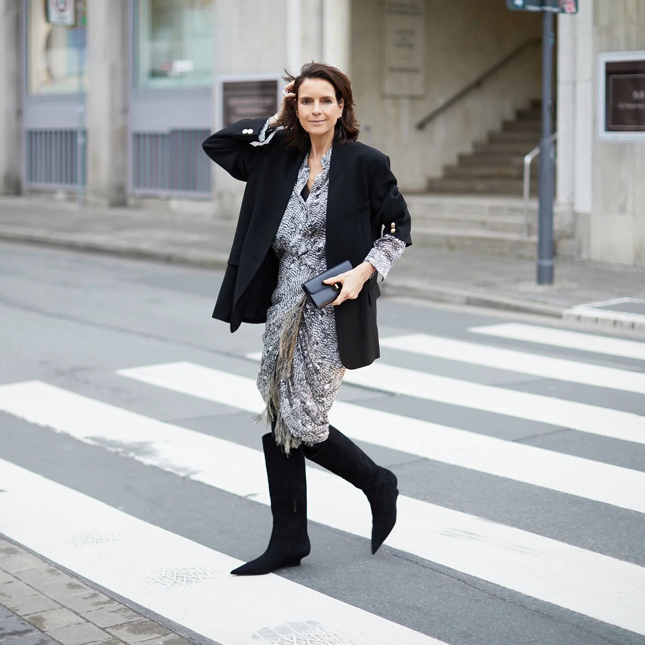 Festive-Look in Schwarz-Weiß