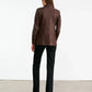 Jacke Belmonde Leather Tailored in Bordeaux