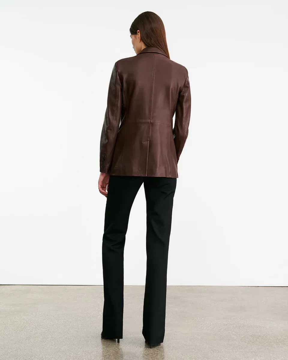 Jacke Belmonde Leather Tailored in Bordeaux