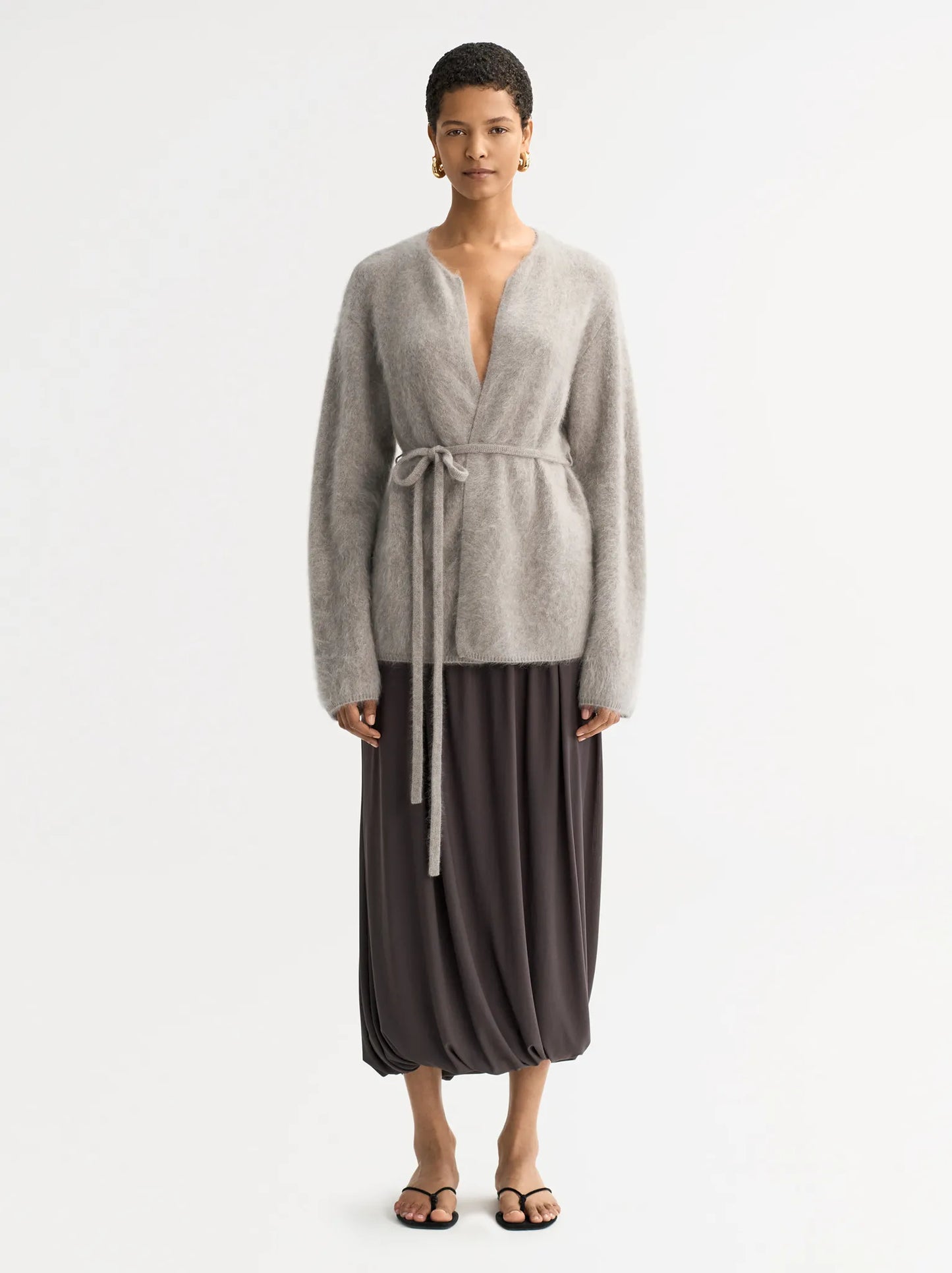 Cardigan Brushed in Greige