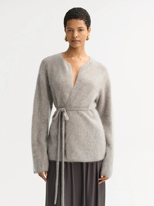 Cardigan Brushed in Greige