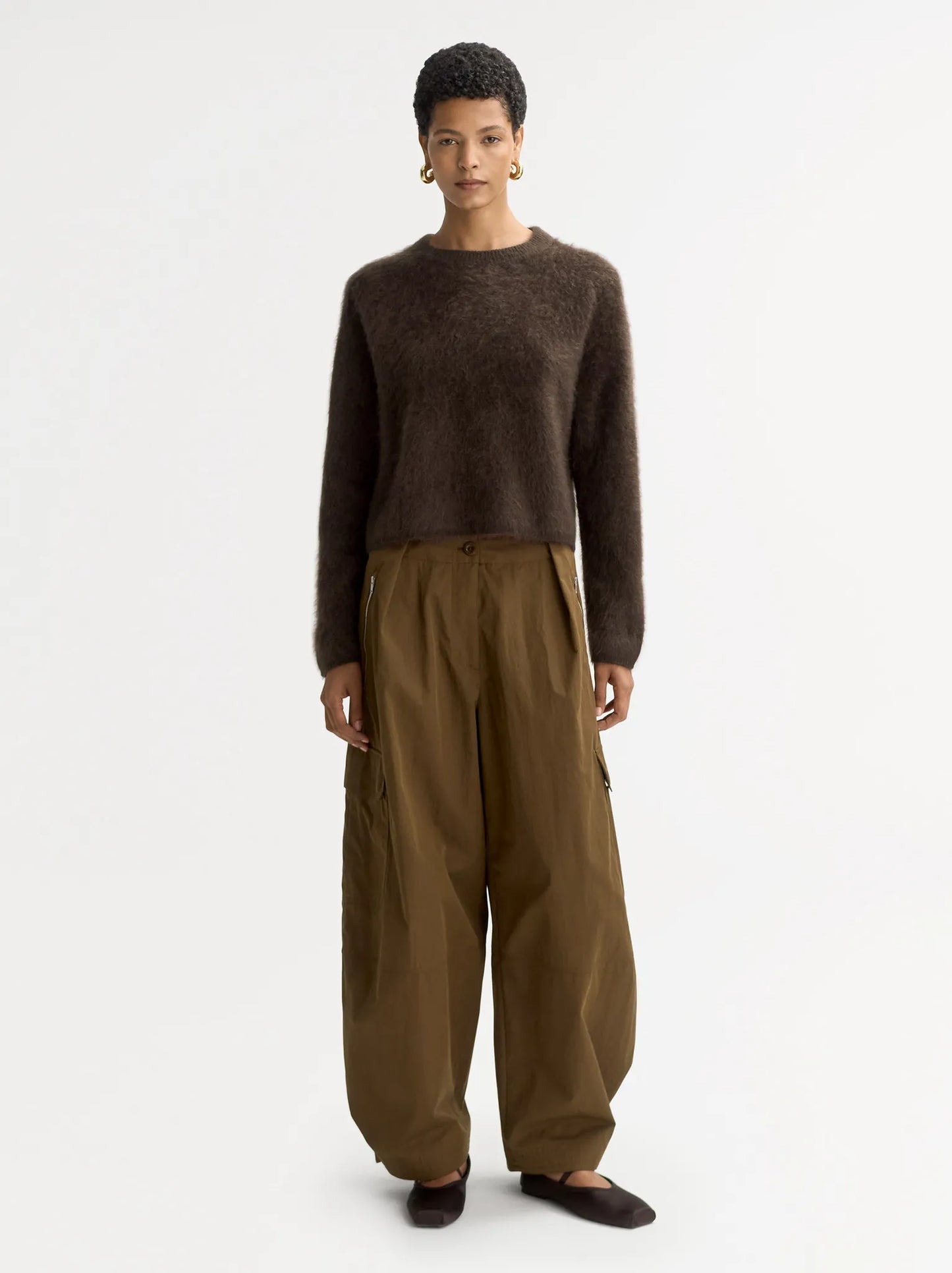 Pullover Brushed Crew Neck in Mocha