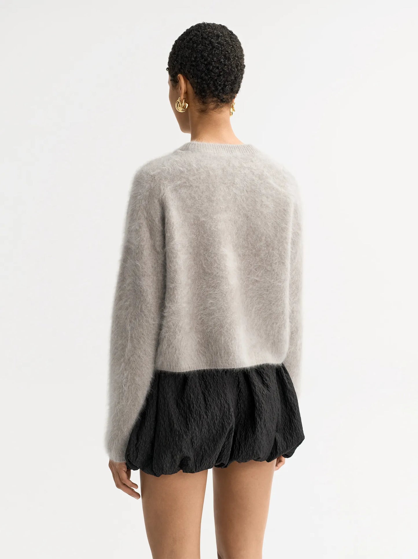 Pullover Brushed Crew Neck in Greige