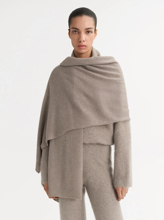 Schal Knitted in Greige