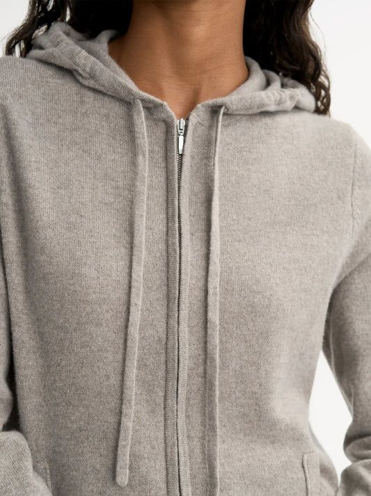 Zip Hoodie in Greige