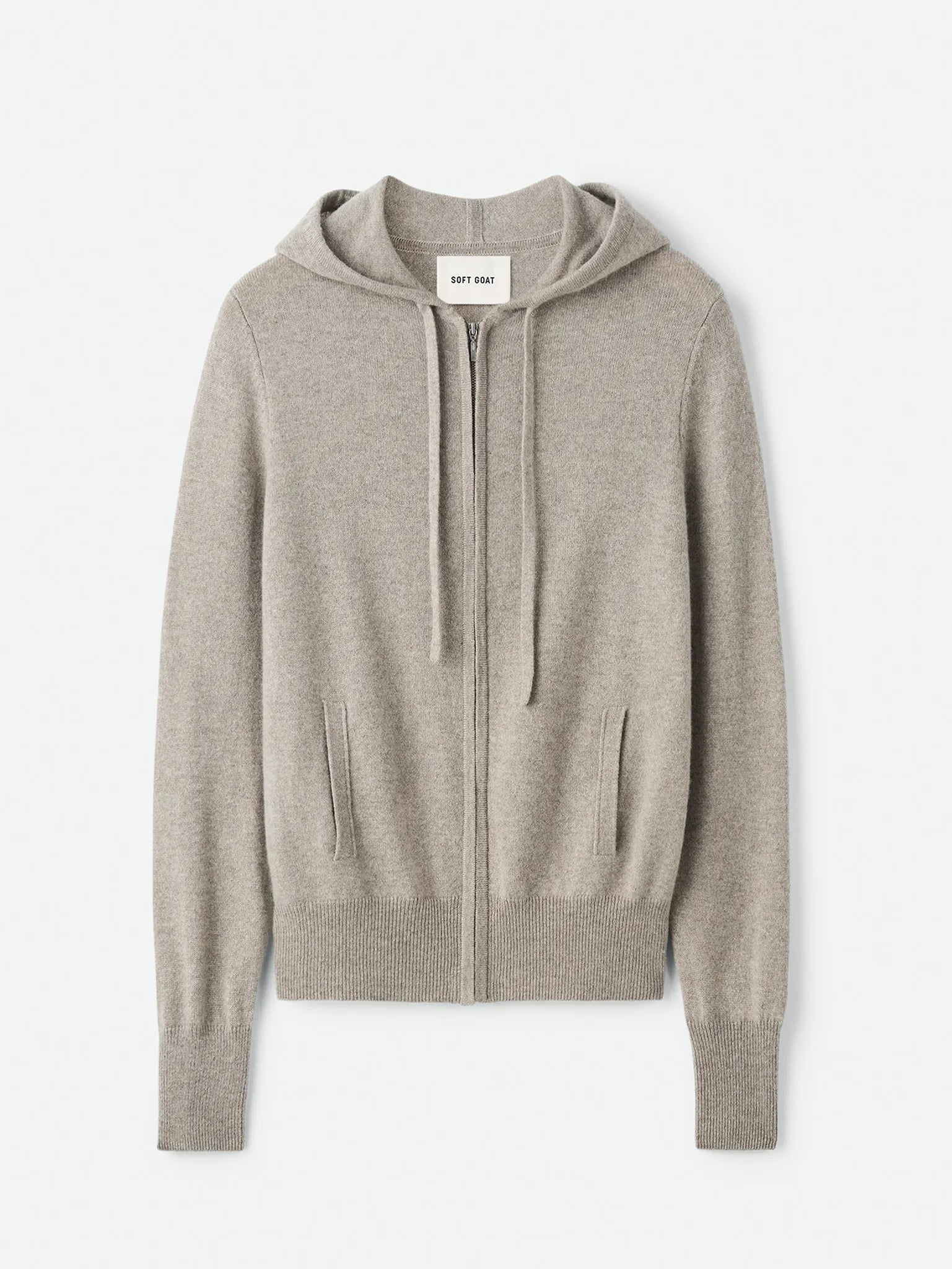 Zip Hoodie in Greige