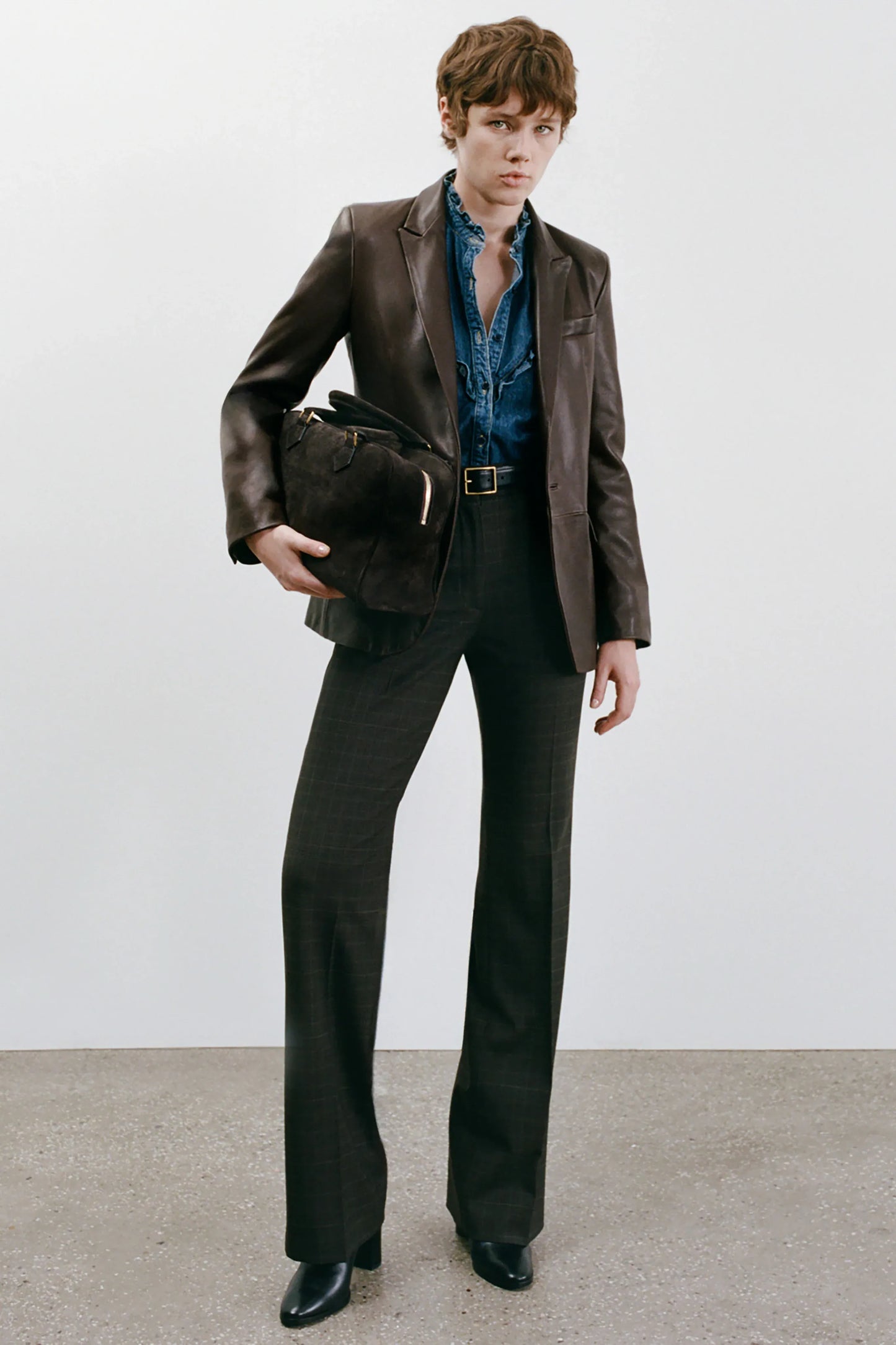 Jacke Belmonde Leather Tailored in Bordeaux