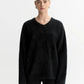 Pullover Brushed V-Neck in Black