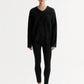 Pullover Brushed V-Neck in Black